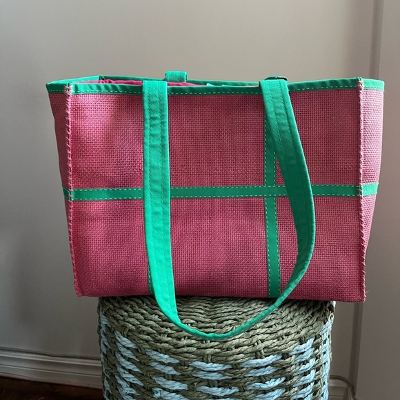 RALPH Ralph Lauren Watermelon Pink-Green Straw-woven Shoulder bag - Picture 11 of 14